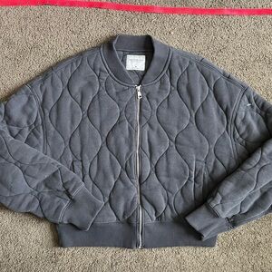 Abercrombie and Fitch Onion Quilted Bomber Jacket - Charcoal Grey LIKE NEW
